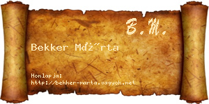 Bekker Márta névjegykártya