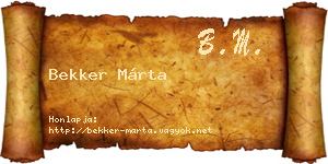 Bekker Márta névjegykártya